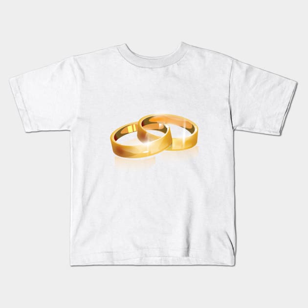 Wedding Rings Kids T-Shirt by nickemporium1